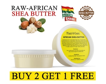 Raw African Shea Butter 8 oz. IVORY 100% Pure Natural Unrefined Organic Great For Skin, Body, Face, Hair Growth - Buy 2 Get 1 Free