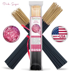 PINK SUGAR Incense Sticks 11&quot; Handmade Hand Dipped Bulk Wholesale