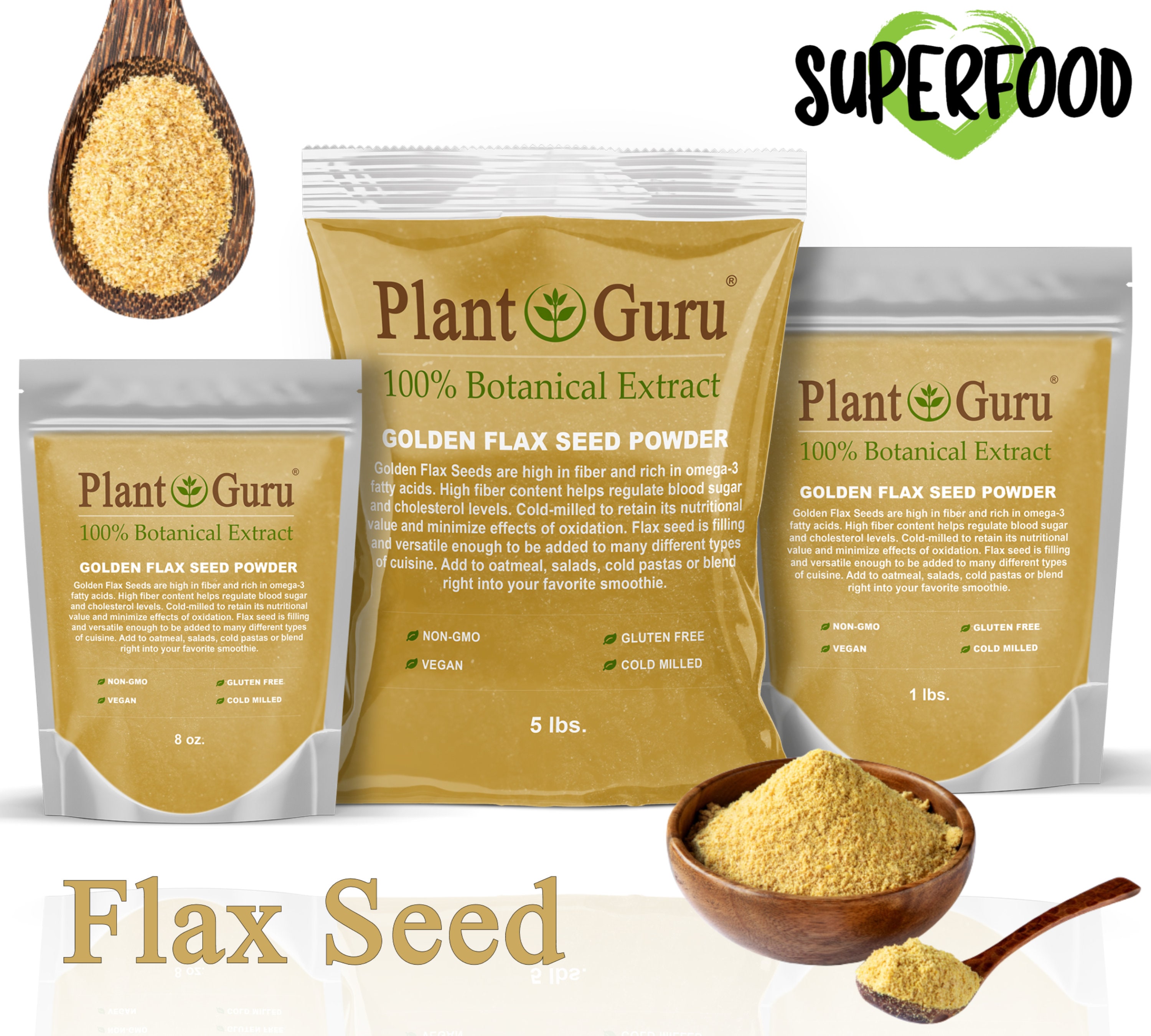 Flax Seed Powder Omega3 NON GMO 100 Pure Flaxseed Ground Etsy UK