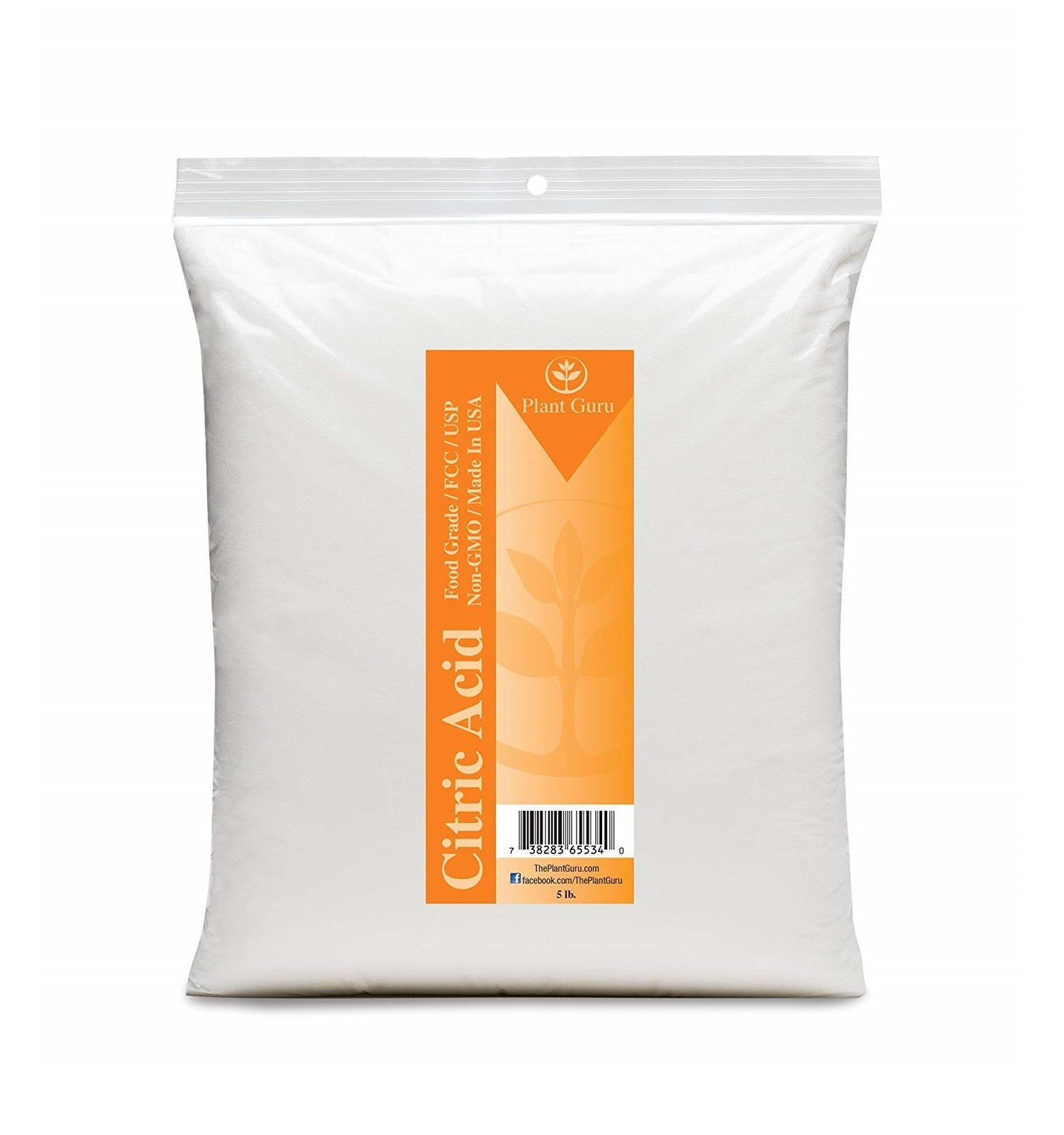 Lemi Shine 100% Citric Acid 5 Pound Bag l Pure Food-Grade Flavor Enhancer &  All-Natural Preservative