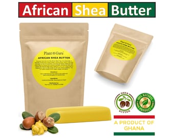 Raw African Shea Butter 8 oz. Bar YELLOW 100% Pure Natural Unrefined Organic Great For Skin, Body, Face, Hair Growth