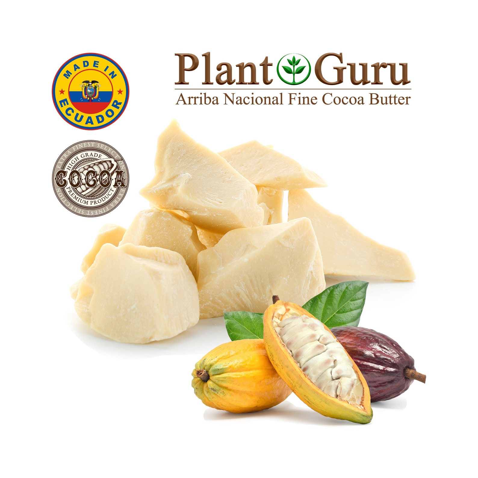 HalalEveryDay 100% Pure Unrefined Raw Cocoa Butter - 5lb Food Grade, Cold Pressed Cacao Butter For Skin & Body