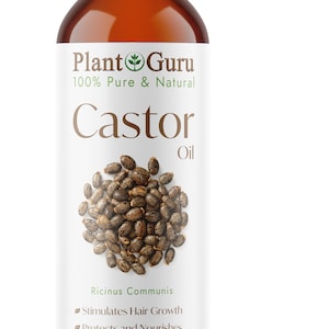 Castor Oil Expeller Pressed 100% Pure For Eyelashes, Eyebrows, Hair Growth, Bulk 16 oz.