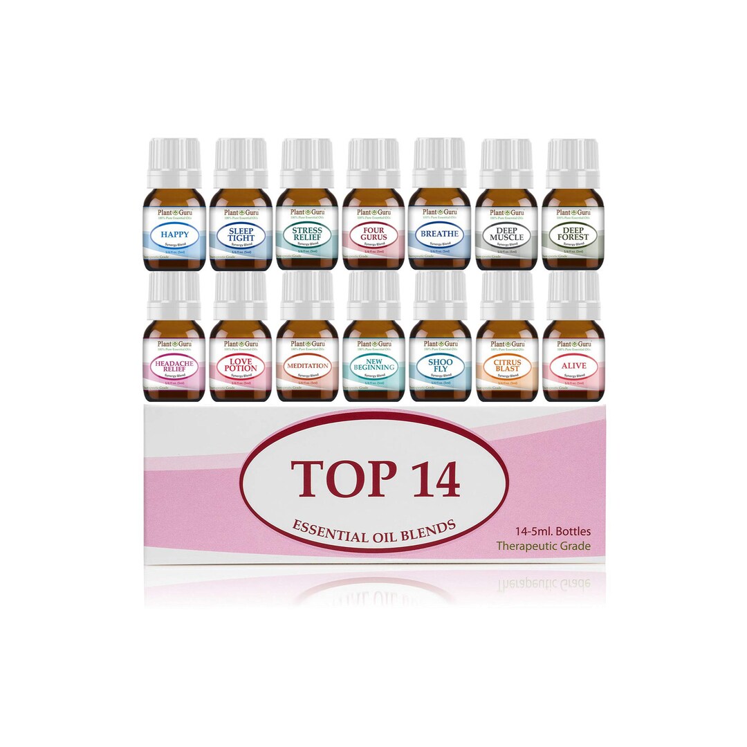 Top 14 Essential Oil Blends Set 5 Ml. Kit 100 Pure Therapeutic Grade
