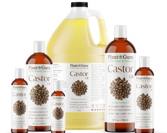 Castor Oil Expeller Pressed 100% Pure For Eyelashes, Eyebrows, Hair Growth, Bulk