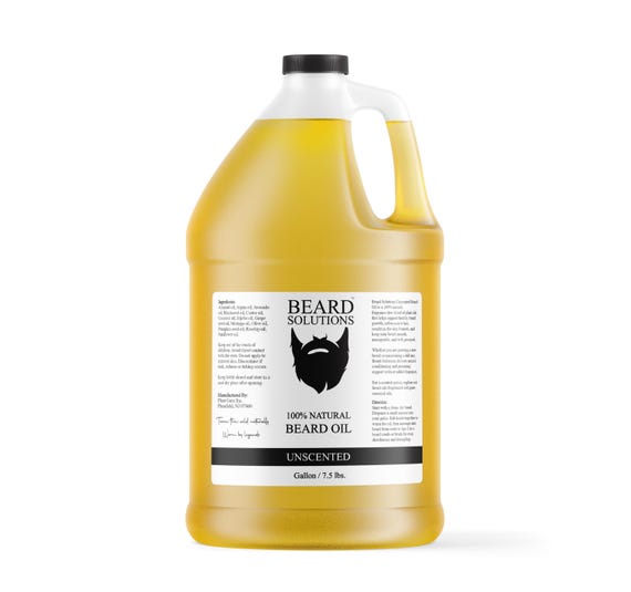 Unscented Beard Oil Base Gallon 7.5 lbs. Bulk Wholesale 100% Natural Men's Hair Growth Serum.