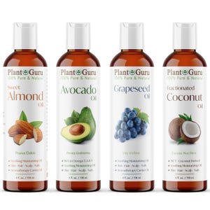 Carrier Oil Variety Set 4 oz. - Cold Pressed 100% Pure Natural, For Skin, Hair Growth, Massage, Soap Making and Diluting Essential Oils