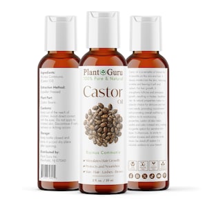 Castor Oil Expeller Pressed 100% Pure For Eyelashes, Eyebrows, Hair Growth, Bulk image 3