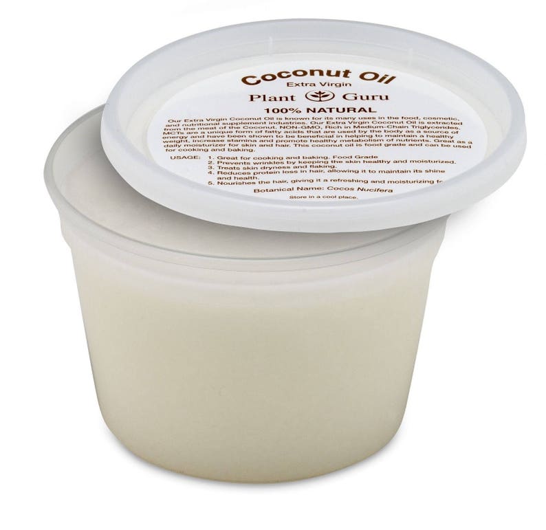 Coconut Oil Extra Virgin Raw 100 Pure Natural Unrefined FOOD Etsy
