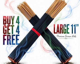 100 Incense Sticks 11" Handmade Hand Dipped Bulk Variety Mix & Match Wholesale Buy 4 Get 4 Free
