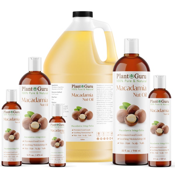 Macadamia Nut Oil Cold Pressed Unrefined Virgin 100% Pure Natural Carrier