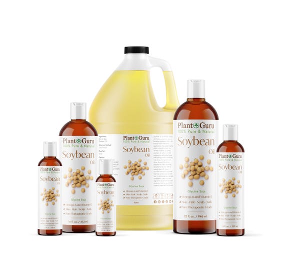 Soybean Oil Cold Pressed REFINED 100% Pure Natural For Skin Hair Face