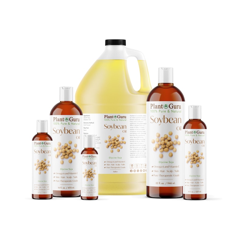Soybean Oil Cold Pressed REFINED 100% Pure Natural For Skin Hair Face 画像 1