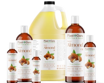 Sweet Almond Oil 100% Pure Natural Carrier For Skin, Face, Hair Growth & Massage