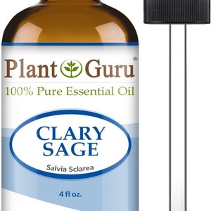 Clary Sage Essential Oil 100% Pure Natural Therapeutic Grade, Salvia Sclarea, Bulk Wholesale For Skin, Soap, Candle and Diffuser 4 oz. Bulk