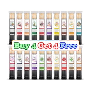 100 Incense Sticks 11" - BUY 4 GET 4 FREE - Bulk Wholesale Handmade Hand Dipped Variety Mix & Match