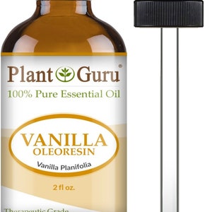 Vanilla Essential Oil 10 Fold Oleoresin 100% Pure Natural Therapeutic Grade, Vanilla Planifolia, Bulk For Skin, Soap, Candle and Diffuser 2 oz. Bulk