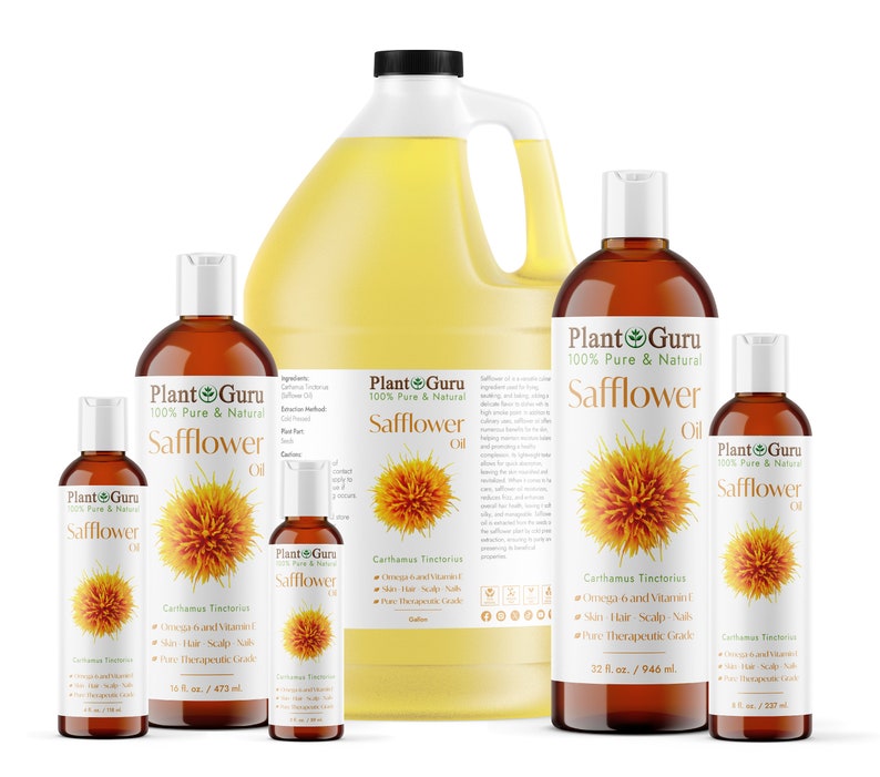 Safflower Oil Cold Pressed HIGH OLEIC 100% Pure Natural Carrier image 1