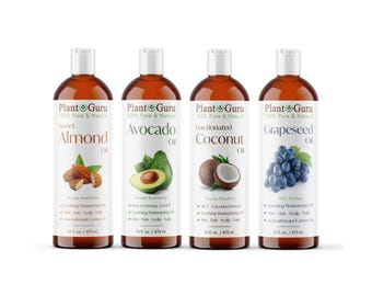 Carrier Oil Variety Set 16 oz. - Cold Pressed 100% Pure Natural, For Skin, Hair Growth, Massage, Soap Making and Diluting Essential Oils