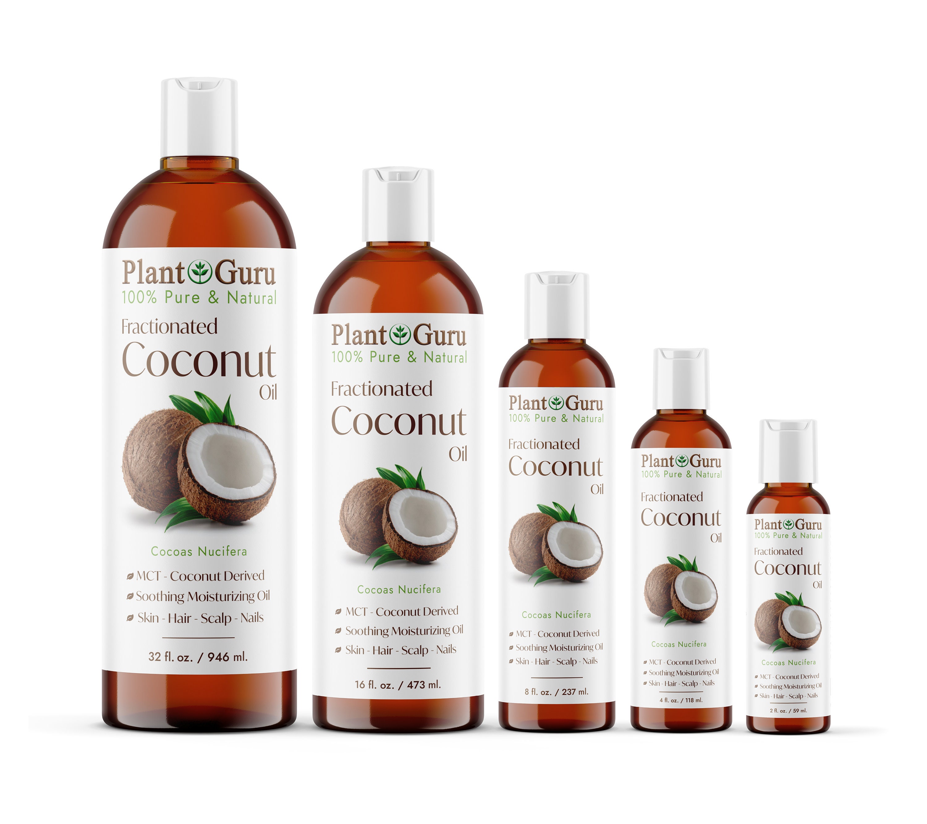 Soapeauty Fractionated Coconut Oil - 100% Pure, Cold Pressed, 64 Fl Oz (Half Gallon)