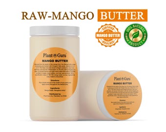 Mango Butter Raw 32 oz. 100% Pure Natural Cold Pressed. Skin, body, Hair, Nail Moisturizer, Creams, Balms, Lotions, Soaps Bulk Wholesale