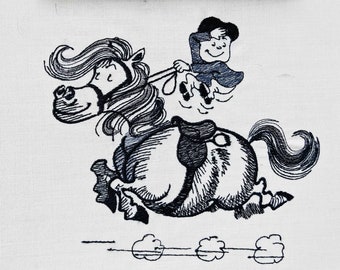Embroidery Machine Horse Sketch Design, ITH Pony, PES Pony, Embroidery Pony Sketch