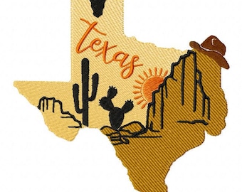 Embroidery Machine Texas Silhouette, Texas Landmark ITH, Texas PES