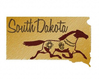 Embroidery Machine South Dakota Silhouette, South Dakota Landmark ITH, South Dakota PES