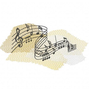 Partiture musicali per macchina da ricamo, spartiti ITH, modello di spartiti musicali