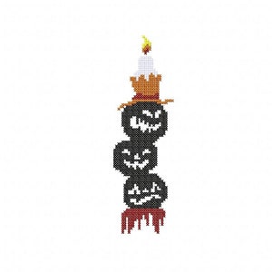 Embroidery Machine Cross Stitch Halloween, ITH Cross Stitch Jack o Lantern, Embroidery Lantern, Trick or Treat