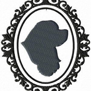 Embroidery Machine King Cavalier Cammeo Silhouette, Digital Machine Embroidery King Cavalier Design, ITH King Cavalier Cammeo