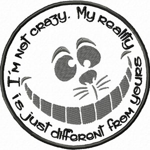 Embroidery Machine Smiling Cat Patch, ITH Mad Cat Design, Cat quote Pattern