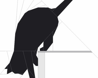 Foundation Paper Pieced Cat Silhouette Pattern