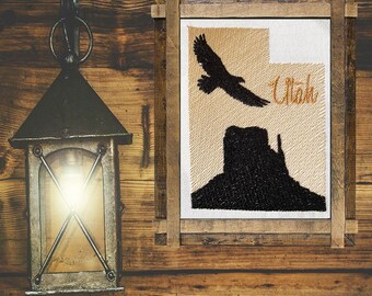 Embroidery Machine Utah Silhouette, Utah Landmark ITH, Utah PES