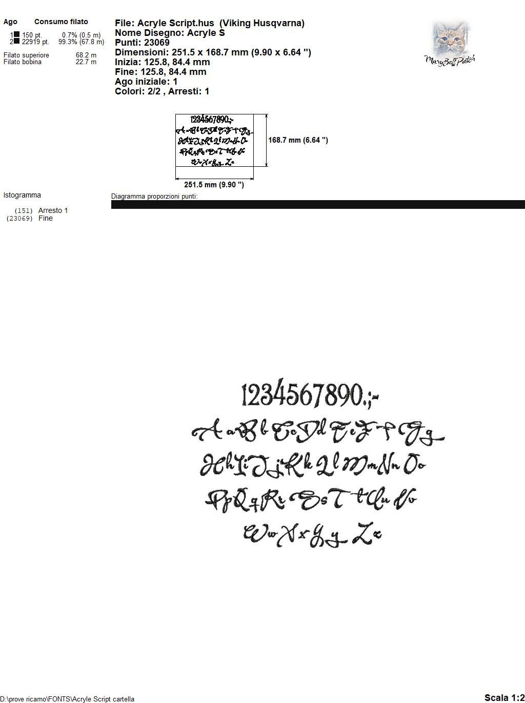 m m Embroidery Machine Font, Separate Alphabetical Font, Single