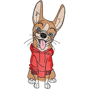 Embroidery Machine Cute Dog Pattern, ITH Cute Chihuahua, PES Chihuahua, Embroidery Dog Sketch