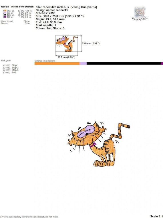 Embroidery Machine Red Cat Design, Cute Cat Pattern, ITH Cat - Etsy