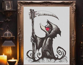 Cross Stitch Halloween Duck, Cross Stitch Halloween Cartoon, Cross Stitch Nightmare