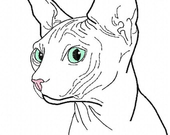 Sphynx-Design für die macchina von ricamo, Sphynx-Design ITH, Sphynx-Skelett