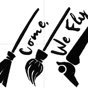 Embroidery Machine Witches Broom, ITH Witches, Halloween Design