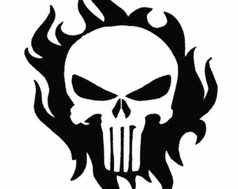 Embroidery Machine Punisher Skull pattern, ITH Skull, PES Punisher Skull