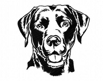 Silhouette der Kopf, Silhouette des Labradors, Design Labrador ITH