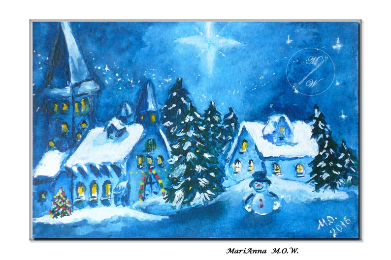 Postcard Original Watercolor and Hand Painted Artwork ACEO Card Greeting Card