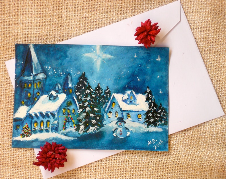 Postcard Original Watercolor and Hand Painted Artwork ACEO Card Greeting Card