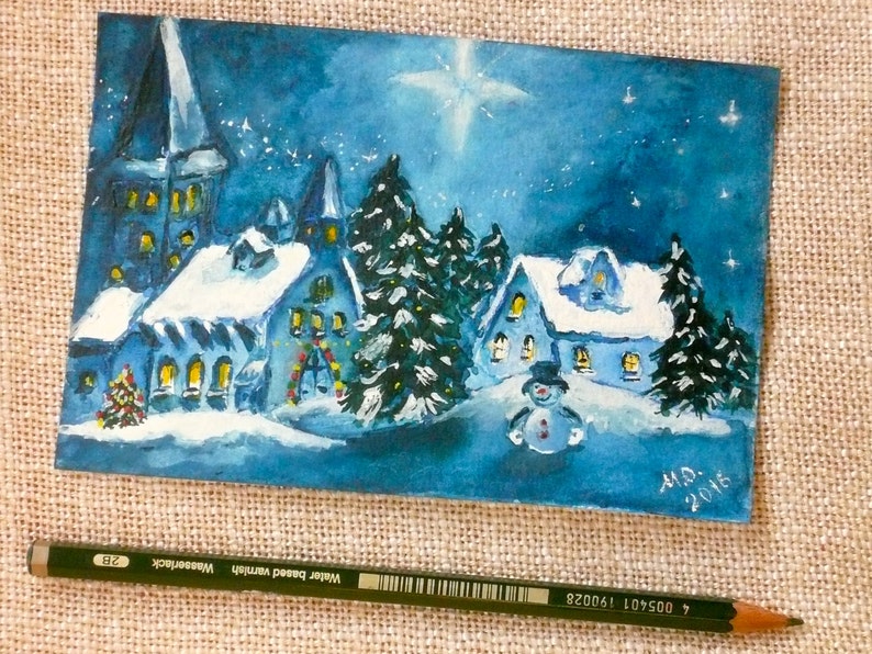 Postcard Original Watercolor and Hand Painted Artwork ACEO Card Greeting Card