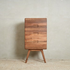 Mid-Century Modern Walnut Chest of Drawers | Versatile Credenza with Minimalist Scandinavian Design