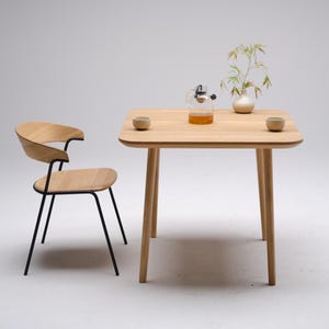 Scandinavian Solid Oak Dining Table - Mid-Century Modern Elegance for Dining Spaces
