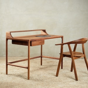 Walnut Desk, working desk, computer desk, office desk, solid walnut, designed furniture, unique furniture