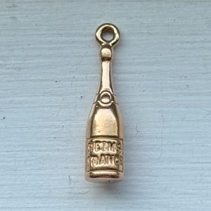 Vintage 14k Yellow Gold Champagne Bottle Charm