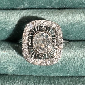 Antique Engagement Ring Edwardian Old Mine Cut Diamond